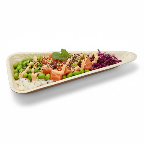 Assiette triangulaire en palmier  250x140mm H12mm 240ml