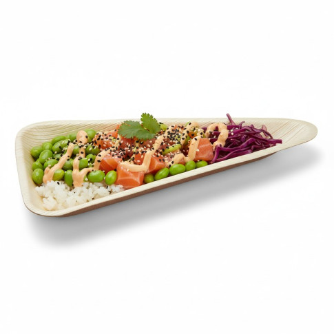 Assiette triangulaire en palmier  250x140mm H12mm 240ml