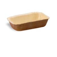 Bol rectangulaire en palmier  130x65mm H30mm
