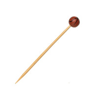 Pique bambou avec une extrémité décor basketball   H120mm