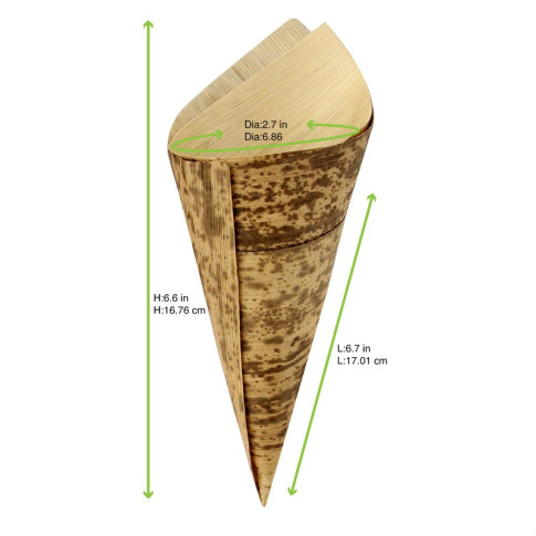 Cône en feuille de bambou  H170mm 147ml