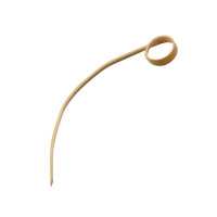 Pique bambou incurvé avec une extrémité en boucle   H110mm