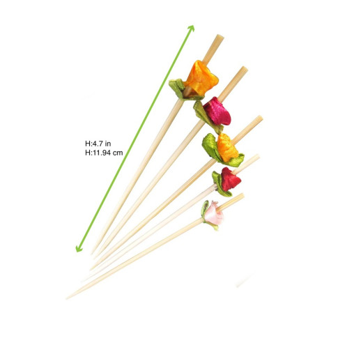Pique bambou décor fleur  H120mm