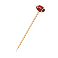 Pique bambou avec une extrémité décor football  H120mm