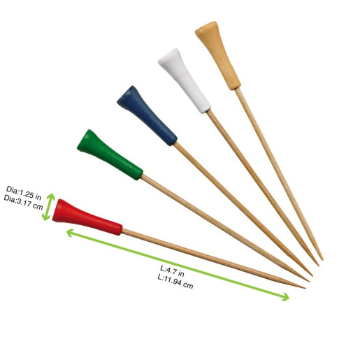 Pique bambou avec une extrémité décor golf  H120mm