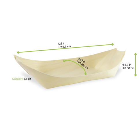 Barquette bateau bois 140x78mm H20mm