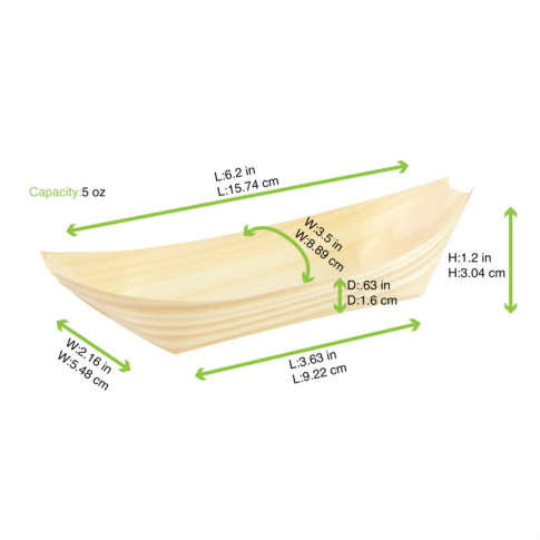 Barquette bateau bois  170x87mm H23mm