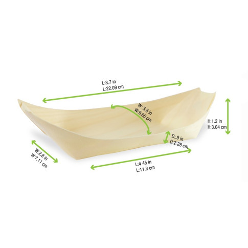 Barquette bateau bois  220x105mm H30mm
