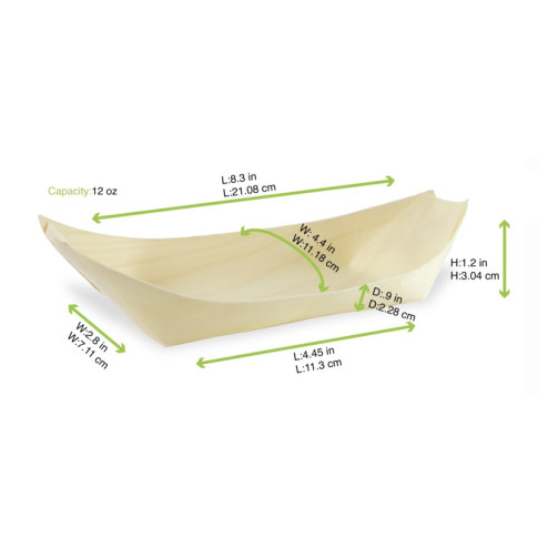 Barquette bateau bois 215x108mm H30mm