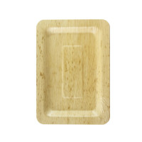 Assiette rectangulaire en feuille de bambou "Zebra" 200x140mm H10mm