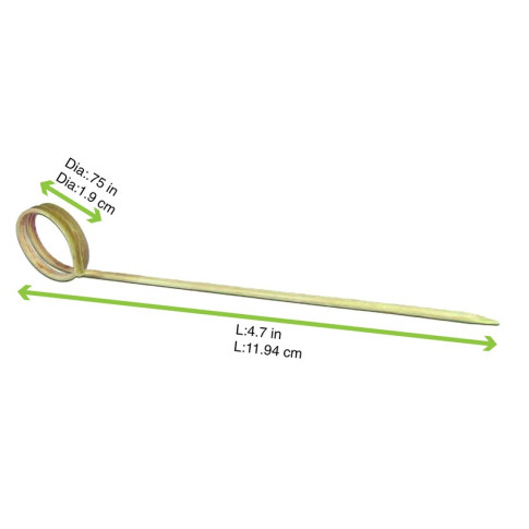 Pique bambou avec une extrémité en boucle  H120mm