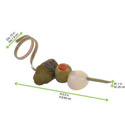 Pique bambou avec une extrémité en boucle  H90mm