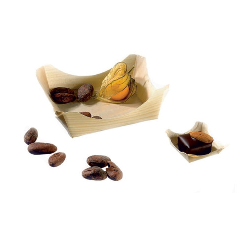 Mini assiette bois "Pin Up"  60x60mm H25mm