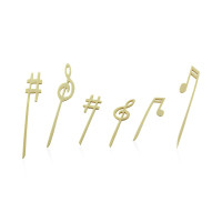 Pique bambou avec une extrémité décor musique   H120mm