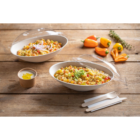 Bol ovale brun en pulpe "BioNchic"  240x145mm H63mm 1000ml