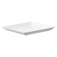Assiette carrée blanche en pulpe "BioNChic" 110x110mm