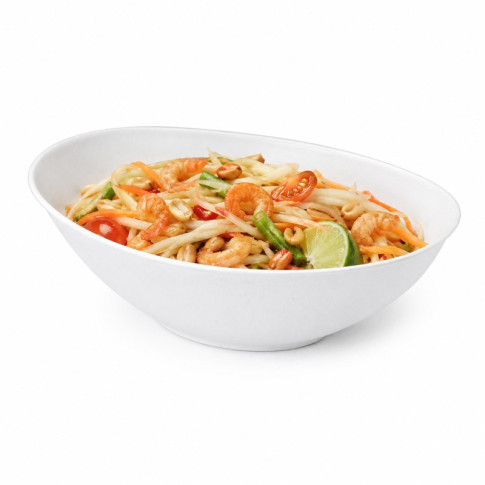 Bol ovale blanc en pulpe "BioNchic" 270x165mm H77mm 1500ml