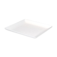 Assiette carrée blanche en pulpe "BioNChic" 160x160mm