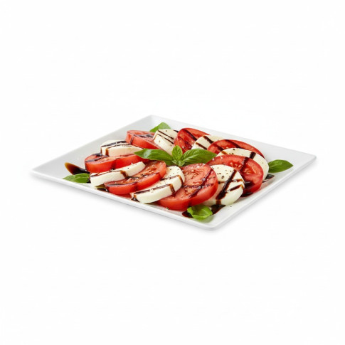 Assiette carrée blanche en pulpe "BioNChic" 160x160mm