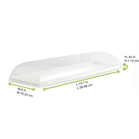 Plateau rectangulaire blanc en pulpe "BioNchic" 400x150mm