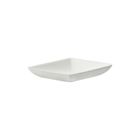 Assiette carrée blanche en pulpe "BioNChic" 65x65mm H13mm