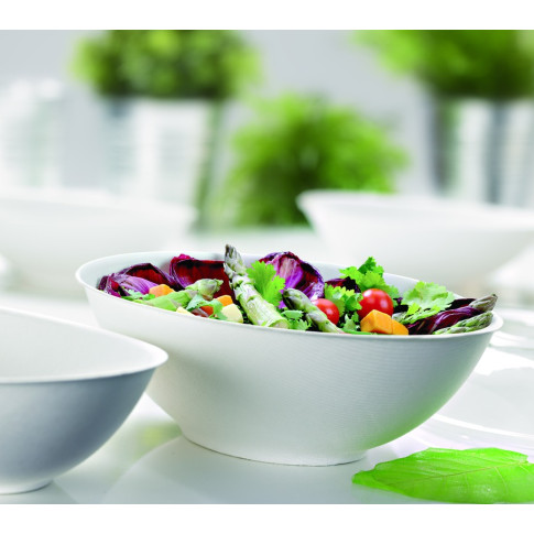 Bol ovale blanc en pulpe "BioNchic" 225x135mm H55mm 750ml
