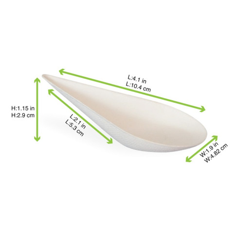 Mise en bouche blanche en pulpe Goutte 105x52mm H30mm