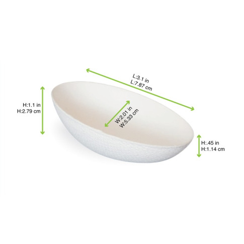 Mise en bouche blanche en pulpe Œuf 80x52mm H29mm