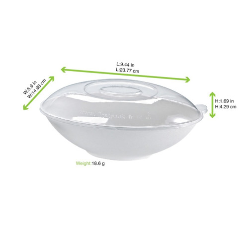 Couvercle BioNchic dôme transparent en plastique PET 240x150mm H43mm