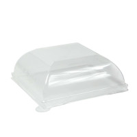 Couvercle BioNchic dôme transparent en plastique PET 91x91mm H36mm