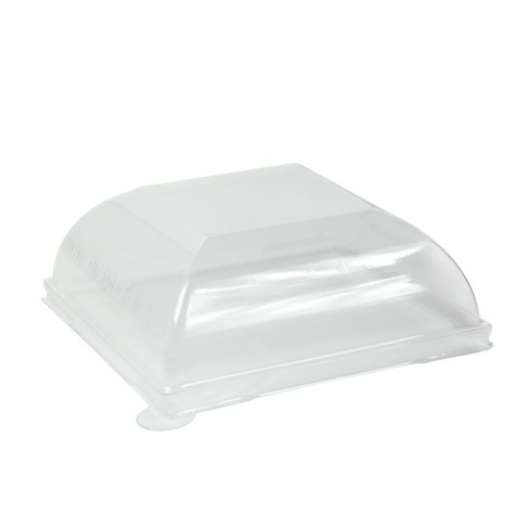 Couvercle BioNchic dôme transparent en plastique PET 91x91mm H36mm