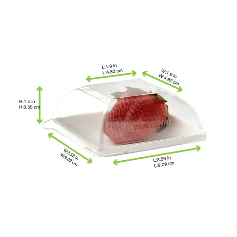 Couvercle BioNchic dôme transparent en plastique PET 91x91mm H36mm