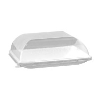 Couvercle BioNchic dôme transparent en plastique PET 112x112mm H36mm