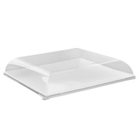 Couvercle BioNchic dôme transparent en plastique PET 181x181mm H30mm