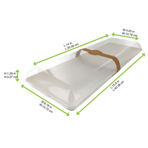 Couvercle BioNchic dôme transparent en plastique PET 404x157mm H33mm