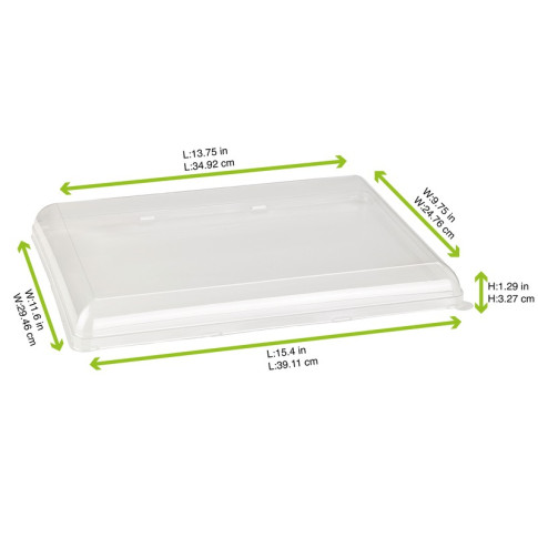Couvercle BioNchic dôme transparent en plastique PET 392x295mm H33mm