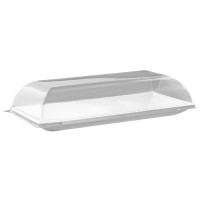 Couvercle BioNchic dôme transparent en plastique PET 180x90mm H30mm