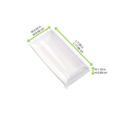 Couvercle BioNchic dôme transparent en plastique PET 180x90mm H30mm