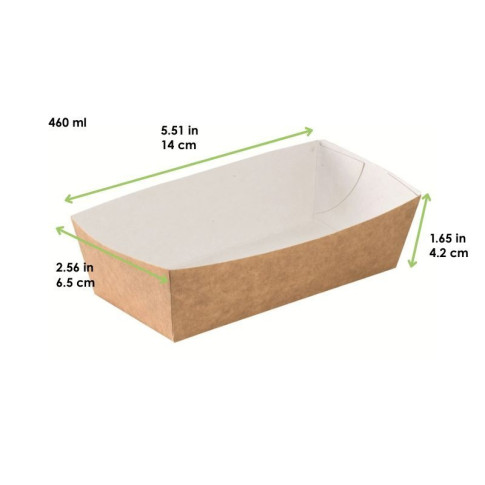 Barquette en carton kraft  140x65mm H42mm 460ml