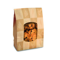 Sac SOS papier brun à fenêtre et attache pliante métallique "Ecokraft"   120x60mm H240mm