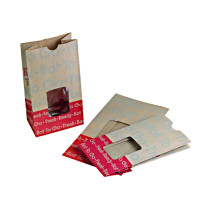 Sac SOS papier brun renforcé à fenêtre "Ecokraft"  125x75mm H235mm