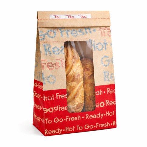 Sac SOS papier brun renforcé à fenêtre "Ecokraft"  153x110mm H285mm