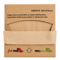 Papier brun enchevêtré en boite distributrice  150x270mm
