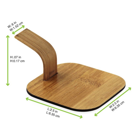 Présentoir apéritif en bambou avec anse  63x63mm H40mm