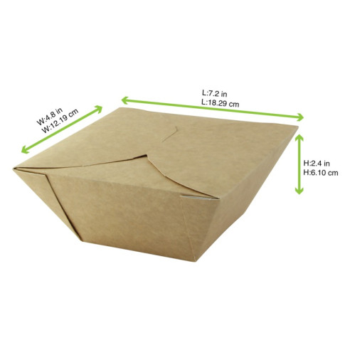 Boite repas carton kraft  170x170mm H80mm 1450ml