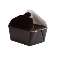 Boite repas carton noir  130x108mm H67mm 750ml