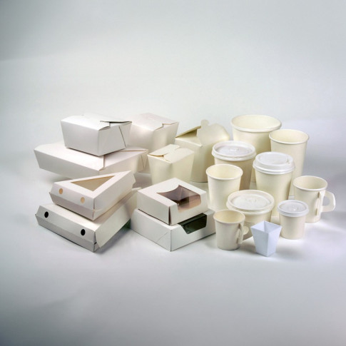 Boîte repas carton blanc 220x160mm H50mm 1400ml