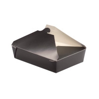 Boîte repas carton noir 217x160mm H50mm 1450ml