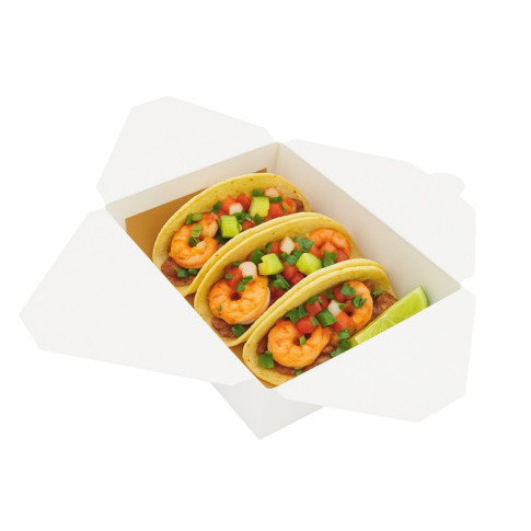 Boîte repas carton blanc 217x160mm H67mm 2000ml