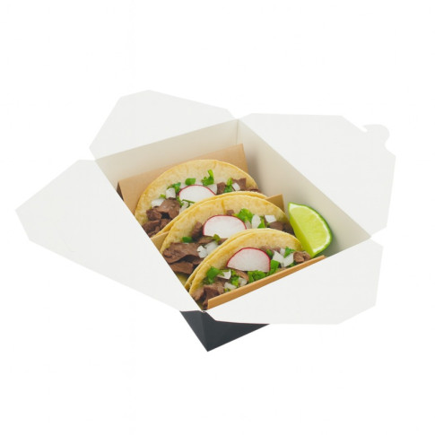 Boîte repas carton noir 216x160mm H65mm 2000ml